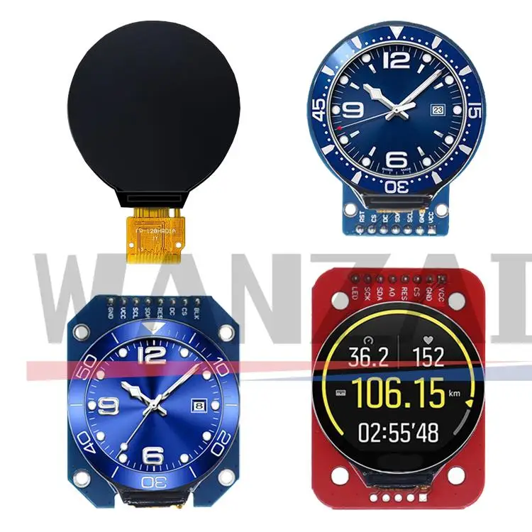 Pantalla TFT, módulo de pantalla LCD TFT de 1,28 pulgadas, controlador redondo RGB 240*240 GC9A01, interfaz SPI de 4 cables, PCB 240x240 para Arduino