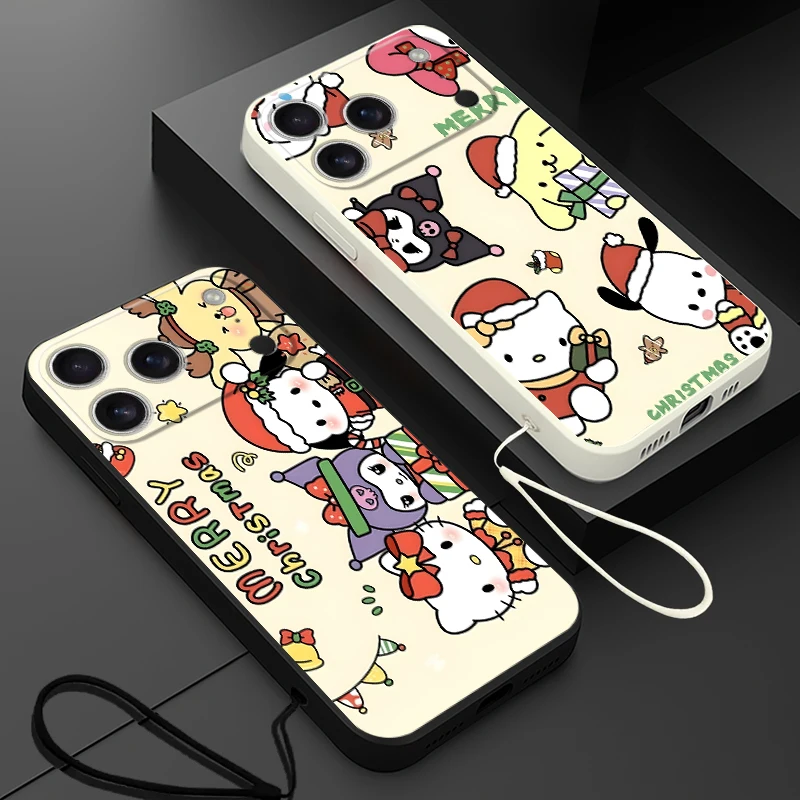 Funda de teléfono suave para Apple iPhone 16e XR 11 12 13 Pro Max 16 14 15 Plus 17 Air XS 7 8 lindo personaje de Navidad