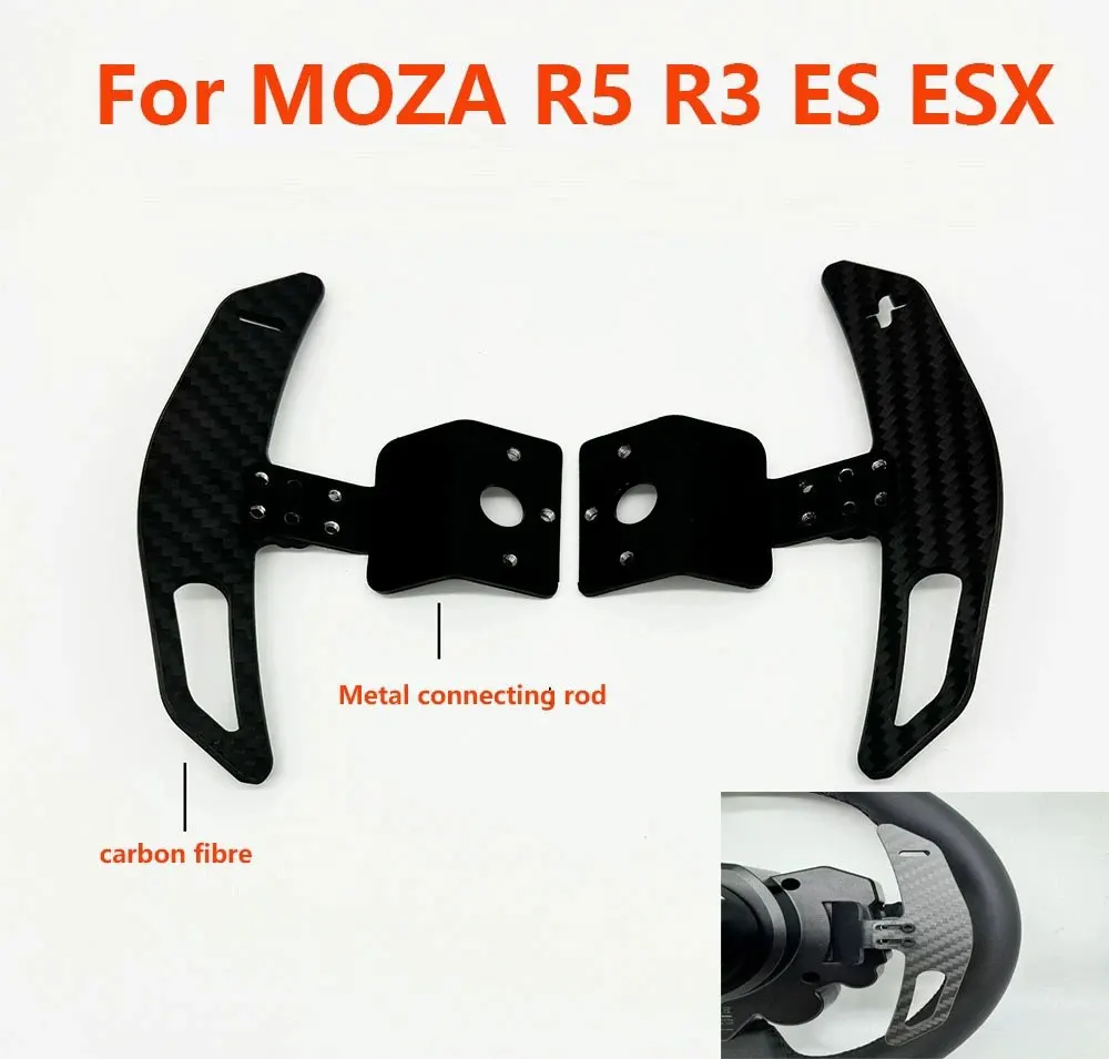 Adaptador de palanca de cambios de extensión de fibra de carbono para MOZA R5 R3 ES ESX, accesorios para volante de Mod de juego de coches de carreras - imagen 2