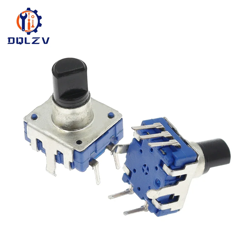 Codificador de Audio para coche EC12 con interruptor, 24 posiciones, rotación de 360 grados, longitud del eje, potenciómetro Digital de 12MM, 5 pines