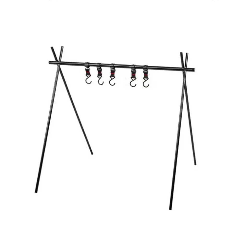 Estante colgante para acampar, placa de aleación de aluminio, soporte para linterna al aire libre, estante de almacenamiento triangular, utensilios de cocina para Picnic, estante para sartenes - imagen 4