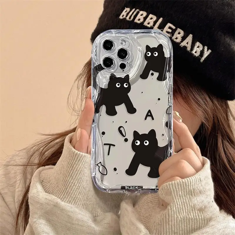 Funda de gato negro para Realme, cubierta de onda para C55, C67, C35, C33, C21Y, C25Y, C30, C30S, C21, C11, 2021, C20, C15, C12, 8, 12, 5G, 10, 11, 12 Pro Plus - imagen 4