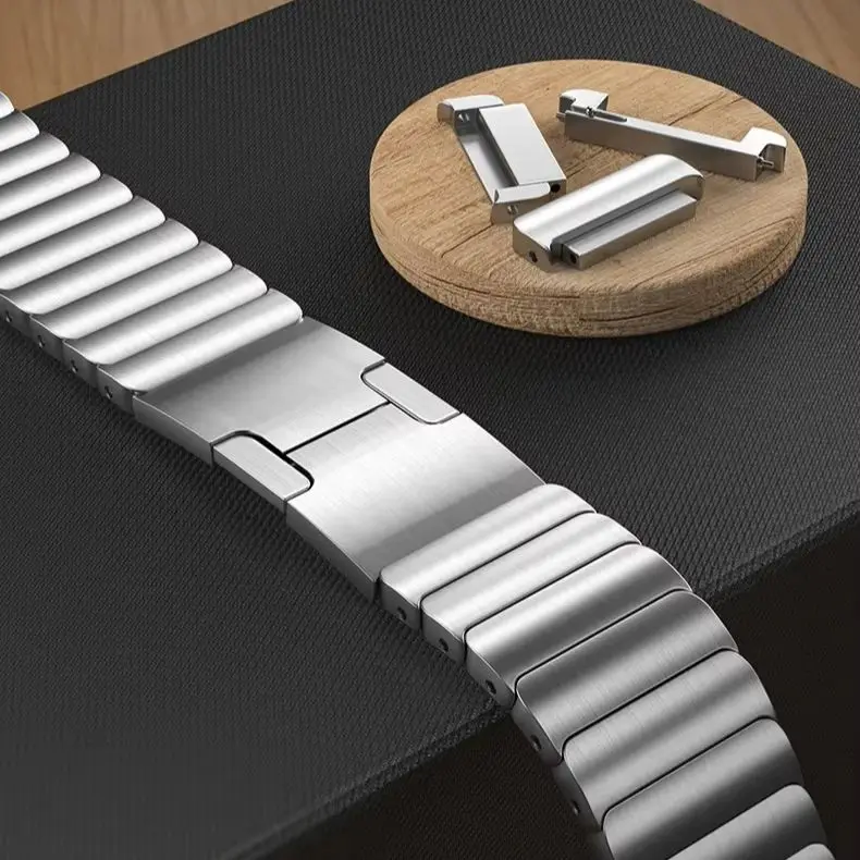 Correa de acero inoxidable de lujo para reloj inteligente Amazfit t-rex 3, pulsera de Metal para Huami Amazfit T-REX, Correa de enlace de pulsera de 3 bandas - imagen 4