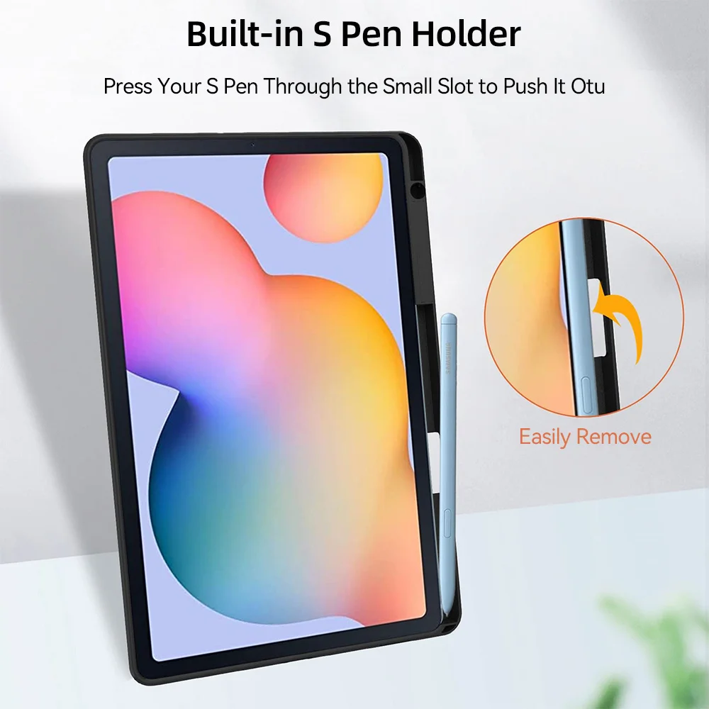 Tablet Case For Samsung Galaxy Tab S6 Lite 10.4inch With Pencil Holder Transparent Back Cover - imagen 3