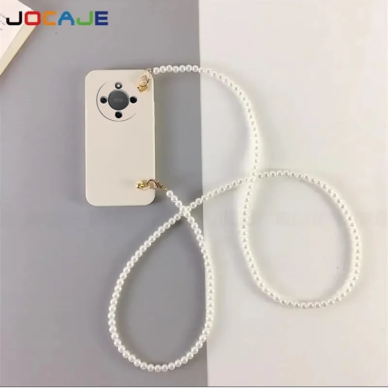 Para Honor X70 X9D bandolera perla cordón collar funda de teléfono para Honor X9D X 70 lente de cámara funda protectora trasera de silicona