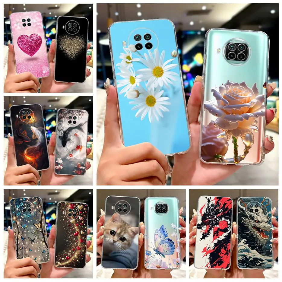Para Xiaomi Mi 10T Lite 5G funda de lujo con flores pintadas funda de teléfono suave y delgada para Xiaomi Mi 10i Mi10i 10TLite 5G Fundas Coque
