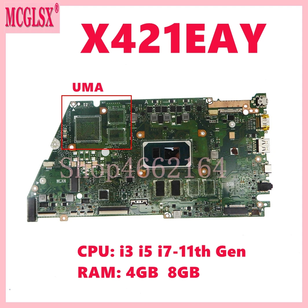 Placa base para ordenador portátil X421EAY i3 i5 i7-11th Gen CPU 4GB/8GB-RAM para ASUS X421EQY X421EPY X421EQYB I421EQY X421E I421E - imagen 4