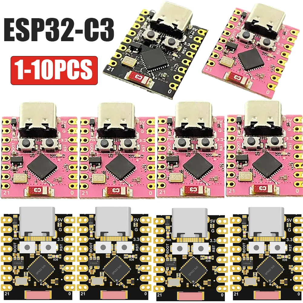 Placa de proyecto electrónico Super Mini, placa de desarrollo inalámbrico, WiFi, Bluetooth, fuente de alimentación de 3,3-6V, 1-10 piezas ESP32-C3, ESP32