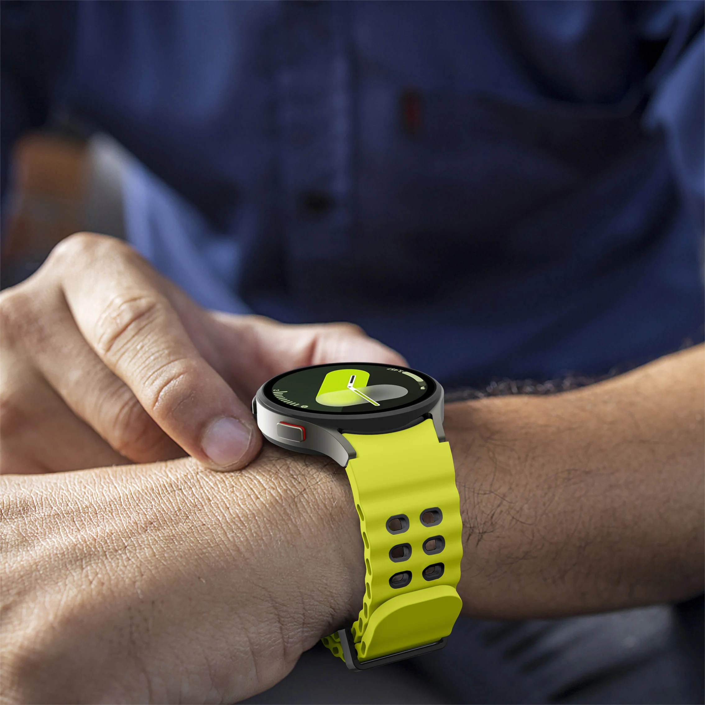 Correa deportiva marina de dos tonos para Samsung Galaxy Watch 7 6 5 Pro 4 FE 40mm 44mm sin huecos correa de silicona accesorios para cinturón - imagen 3