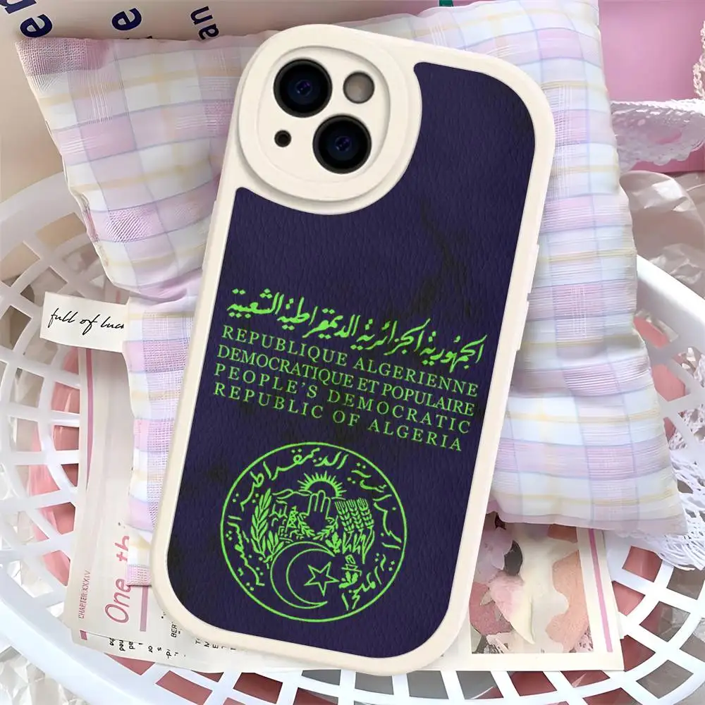 Funda de teléfono con pasaporte de Argelia de cuero duro para IPhone 16 15 14 13 12 Mini 11 14 Pro Max Xs X Xr 7 8 Plus Fundas - imagen 5
