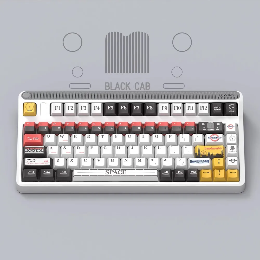 Juego de 155 teclas JSJT, teclas con tema de Londres, teclas con subcama de tinte PBT, perfil de cereza, teclas a prueba de luz para Wooting ND63 HI75 QK80 87 - imagen 4