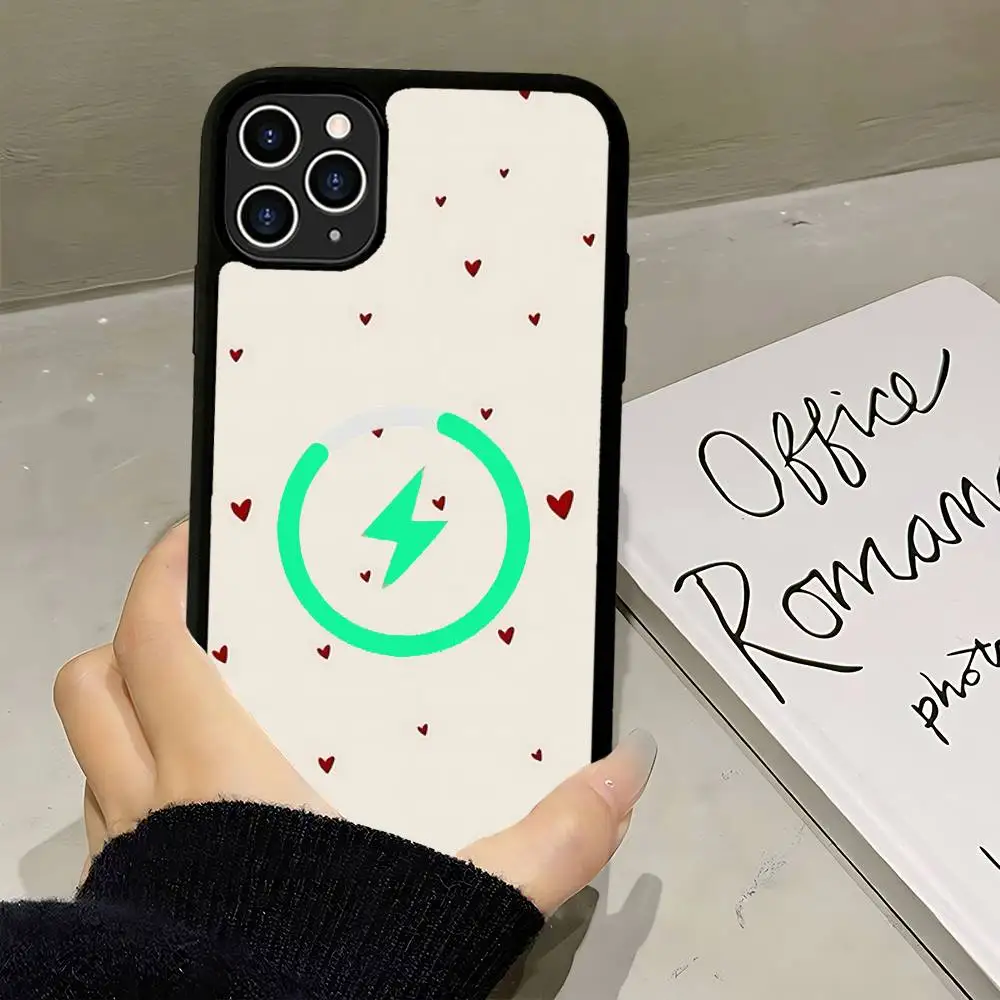 Funda de teléfono magnética Magsafe con bonito corazón de amor para IPhone 17 16 15 14 Plus 13 12 11 Pro Max Air Cover - imagen 3