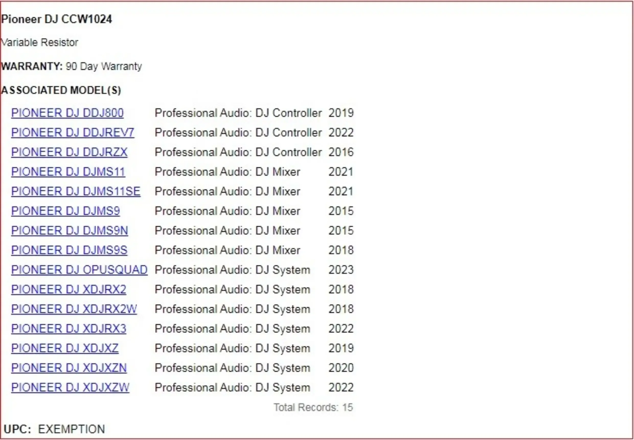 Pioneer DDJ800 1000 REV7 S9 11 RX3 2 XZ OPUSQUAD varilla de empuje CCW1024 - imagen 5