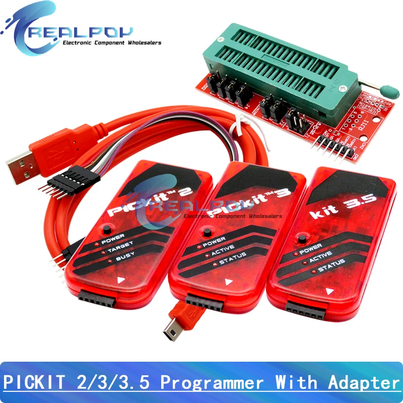 Programador PICKit2 PICKIT3 PICKit3.5 + PIC ICD2 PICKit 2 PICKIT 3 PICKIT 3,5 Adaptador de programación Asiento de programador universal