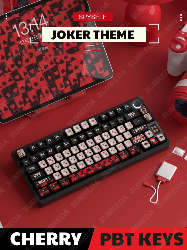 Lucky65-teclas de dibujos animados del Joker, PBT DYE SUB Pudding, perfil OEM, translúcido, retroiluminado, para Rainy75, Crush80, Hi75, Hi8 - imagen 2