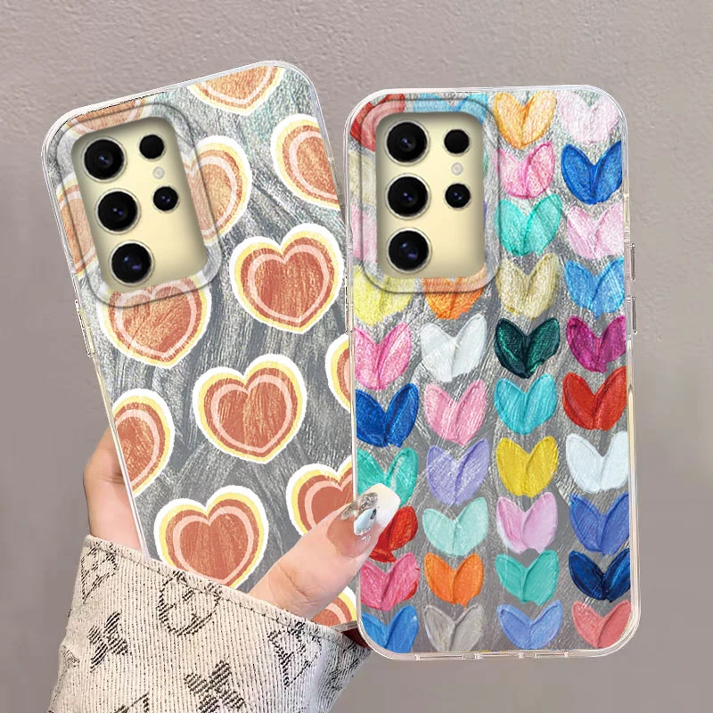 Funda para Samsung Galaxy A56 S24 S25 Plus Ultra A15 A25 A55 A35 A16 A26 A36 5G funda de teléfono Graffiti nuevos patrones de amor rosa parachoques - imagen 4