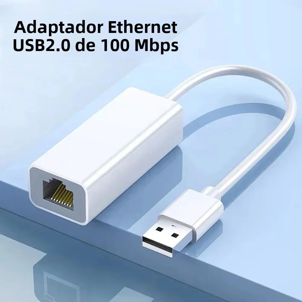 Divisor adaptador Ethernet USB 2,0 a RJ45, cable de Internet Lan de 100Mbps, tarjeta de red Micro USB para PC, ordenador, tableta y portátil