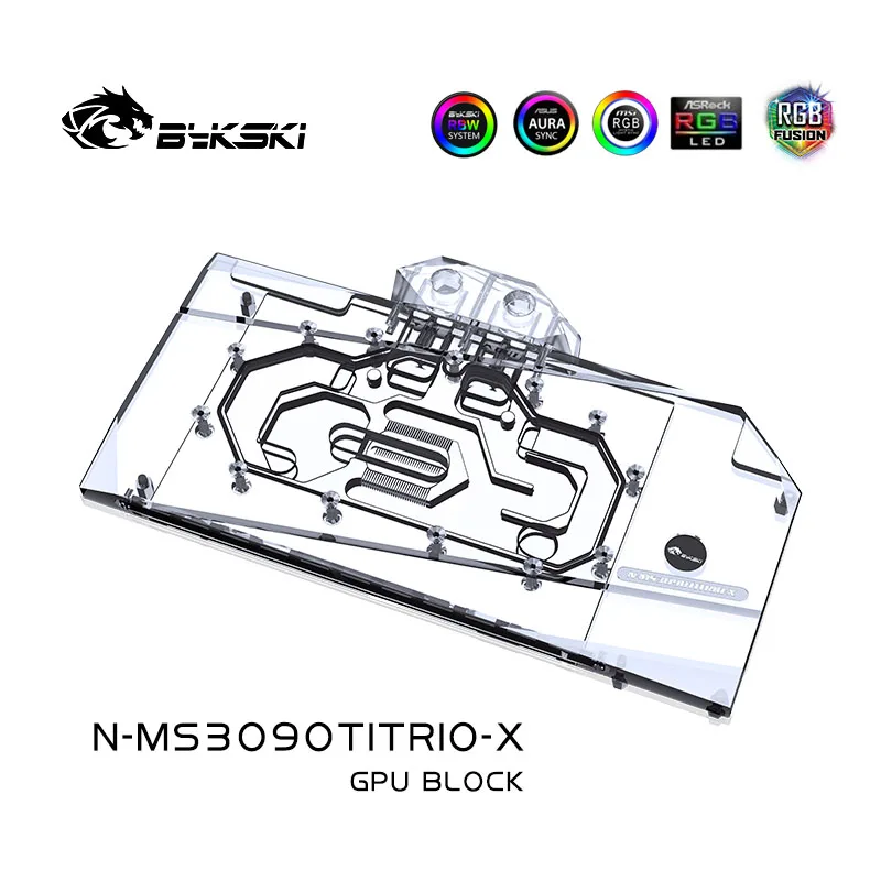 Bykski-bloque de agua GPU para MSI RTX 3090TI GAMING X TRIO/sofim X 24G, con placa trasera de cobre acrílico/N-MS3090TITRIO-X de radiador - imagen 3