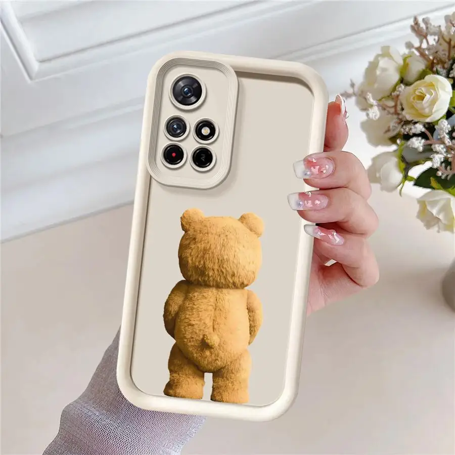 Funda trasera de oso de peluche para teléfono Xiaomi Redmi 9C 13C A2 A1 Plus A3 A5 10C 9A 14C 12C 9T 10A, funda suave - imagen 3