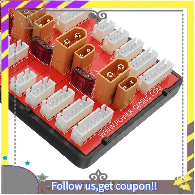 Nuevo 1 Uds. Placa de carga paralela 2 en 1 XT30 XT60 soporte de plástico rojo 4 paquetes 2-6S batería Lipo para modelos RC pieza multicóptero - imagen 4