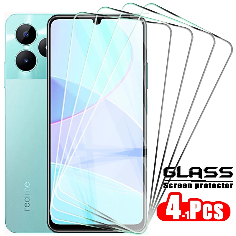4-1 Uds cubierta completa de vidrio templado para Realme C51 protectores de pantalla C51 C31 C53 C33 C55 C35 c55 c67 vidrio protector C 51 53 55 33