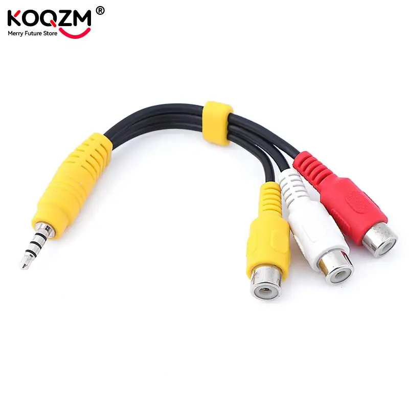 Cable adaptador Aux macho de 3,5mm a 3 RCA hembra, adaptador AV para Audio y vídeo de alto rendimiento, 1 unidad - imagen 4