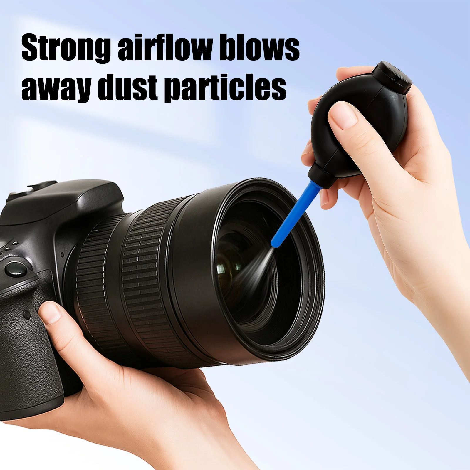 Kit de limpieza de lentes de cámara con soplador de aire, cepillo, paño de microfibra y bolígrafo para lentes, juego de herramientas de eliminación de polvo DSLR de 3 piezas - imagen 2