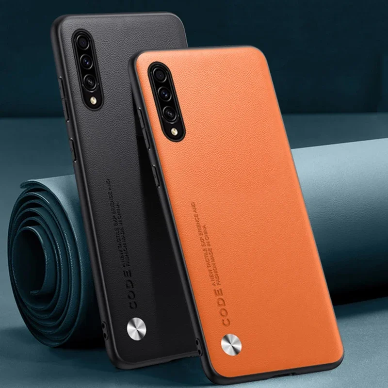 Funda de cuero de lujo para Samsung Galaxy A50 A50S, funda protectora de silicona mate a prueba de golpes para Samsung A30S A50 S - imagen 2