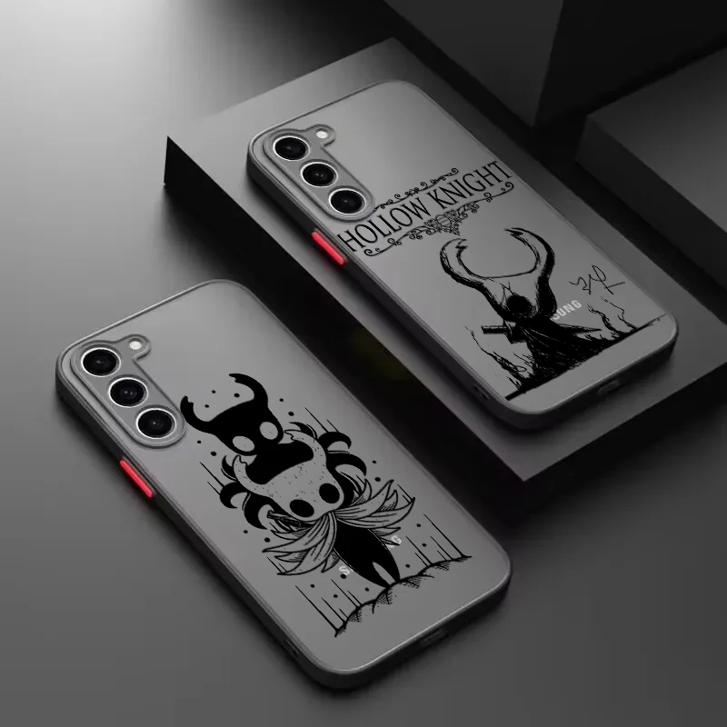 Funda translúcida esmerilada The Hollow Knight para Samsung S24, S23, S22, S21 Ultra, S20 FE, Note 20 Lite Plus