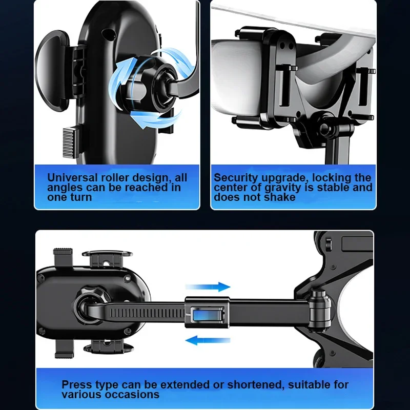 Soporte giratorio para teléfono de coche, soporte para espejo retrovisor, soporte para teléfono de coche, soporte de navegación GPS, soporte plegable para móvil en coche, 360 - imagen 5