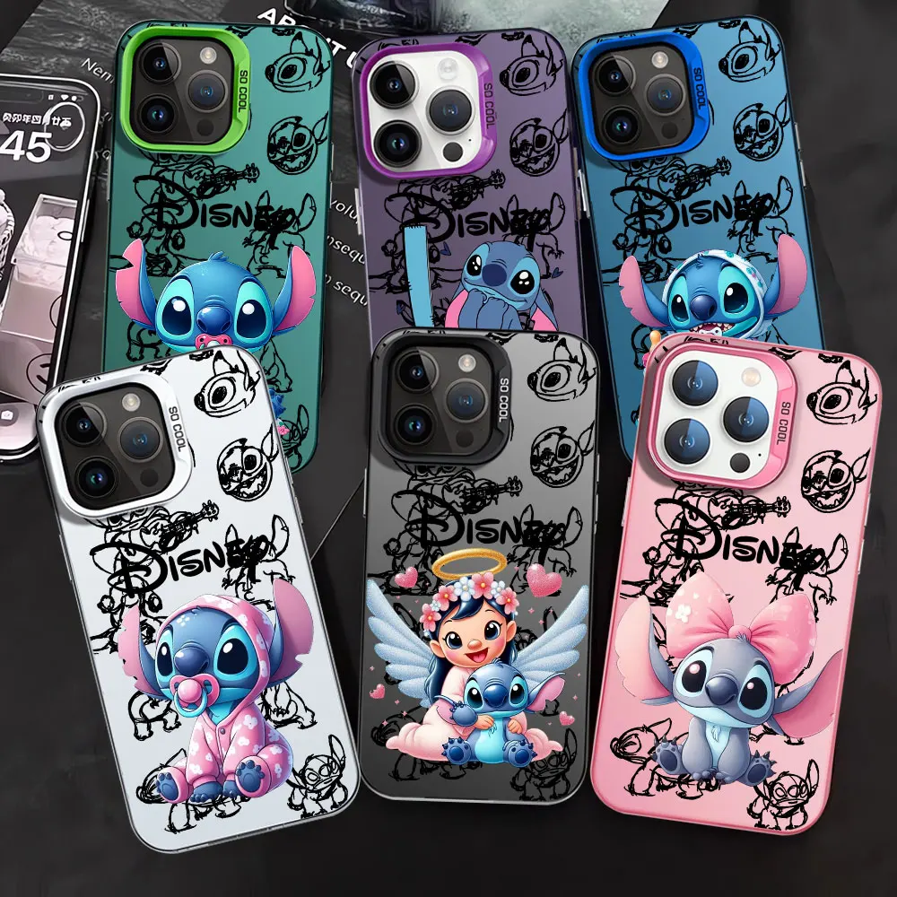 사랑스러운 스티치 릴로 만화 전화 케이스 삼성 갤럭시 S25 S24 S23 S22 S21 Note20 FE 울트라 플러스 4G 5G 안티 가을 매트 커버