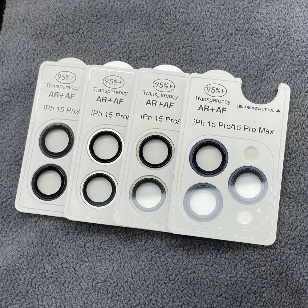 Protector de lente de cámara para IPhone 16, 13, 14, 15 Pro Max 12, Mini Protector de anillo de Metal, lente de cámara de cristal para IPhone 14, 15 Plus, 3-2 uds. - imagen 3
