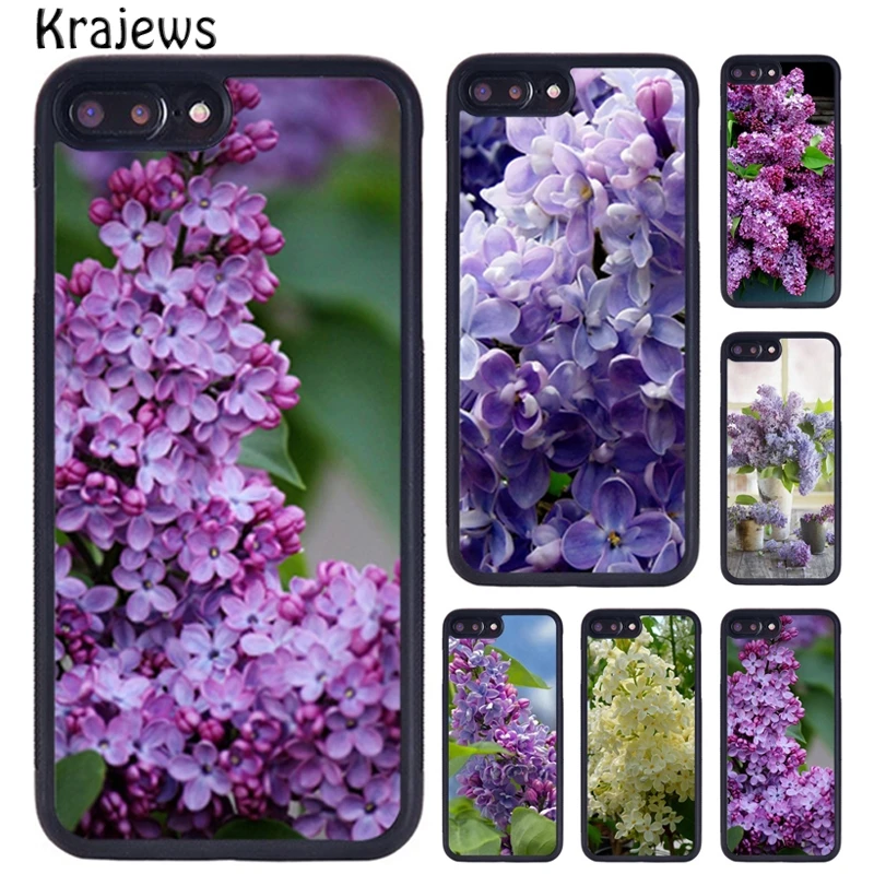 Krajews-funda de teléfono con flores de lilas, color blanco, morado, para iPhone 17 Air 16 15 14 11 12 13 Pro MAX Plus