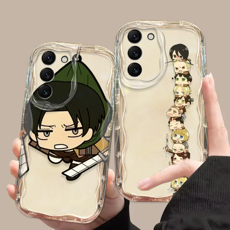 Funda de teléfono de ataque a los Titanes para S21, S23, S24, Ultra Plus FE, A55, A35, A25, A05S, A54, A53, A52, A33, A32