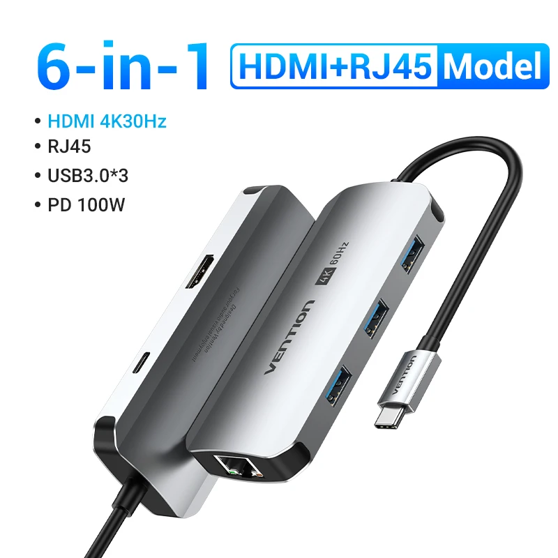 6-in-1 HDMI RJ45