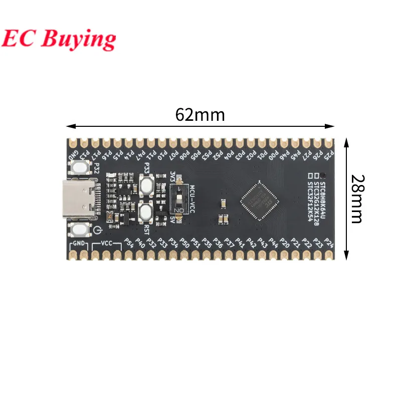 STC8G1K08 STC8H8K64U-QFN32 QFN48 STC 8H8K64U función central módulo de placa de desarrollo de aprendizaje interfaz tipo C STC8H8K64U-45I-QFN - imagen 4
