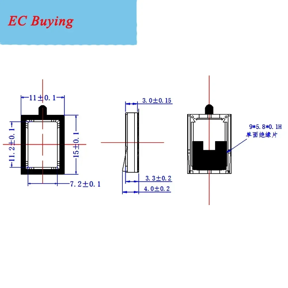 1 Uds 1511 1115 altavoz MP3 para teléfono altavoz de estaño rectángulo tableta 8 Ohm 1W 15*11*3MM para teléfono móvil - imagen 2