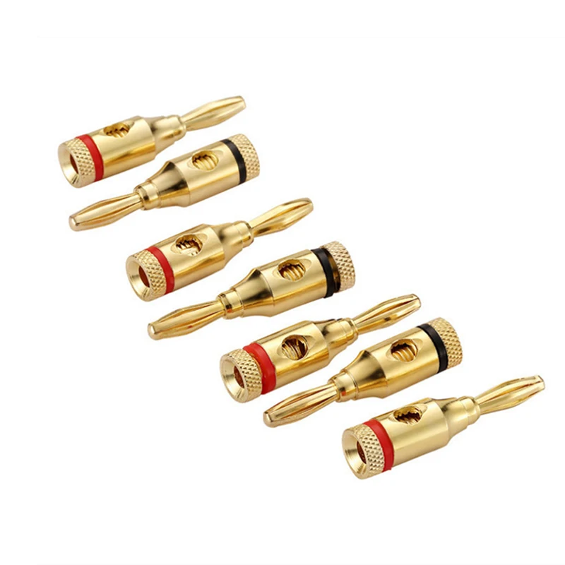 Conector de altavoz de Audio de 4mm, conector Banana, Cable Musical, adaptador de Cable, conectores de Pin de altavoz chapados en oro C5, 2/4/10 Uds. - imagen 4