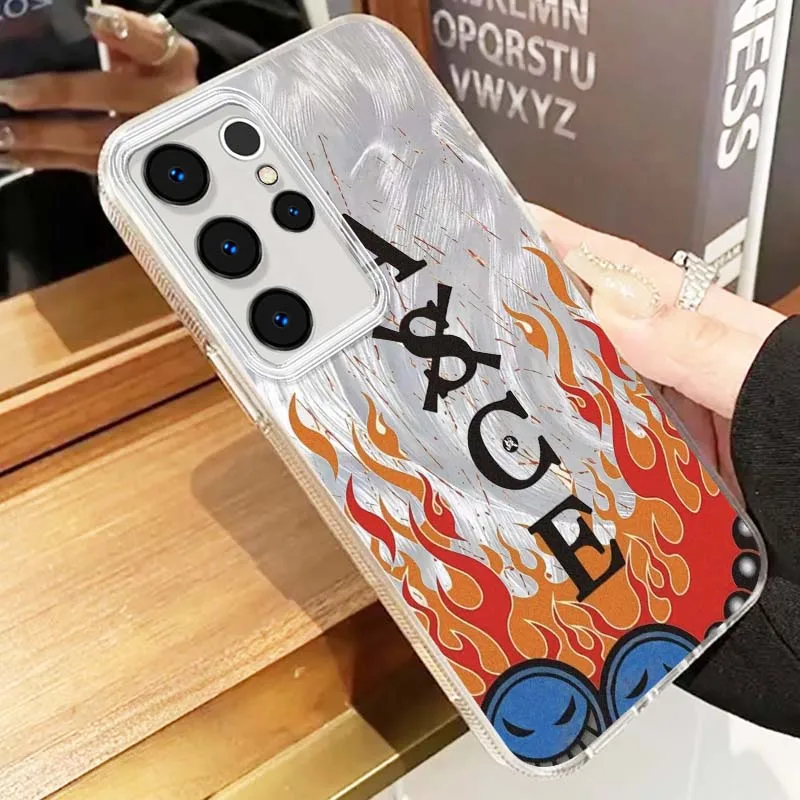 Ace One Pieces para Samsung Galaxy A56 A73 A72 A71 A55 A54 A53 A52 A35 A34 A33 A31 funda de teléfono con textura de plumas - imagen 4