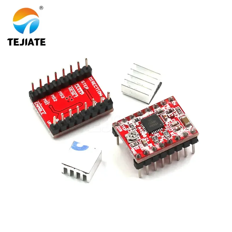 Módulo controlador de Motor paso a paso A4988, accesorios modulares de impresora 3D con aleta de refrigeración, 1 Uds.