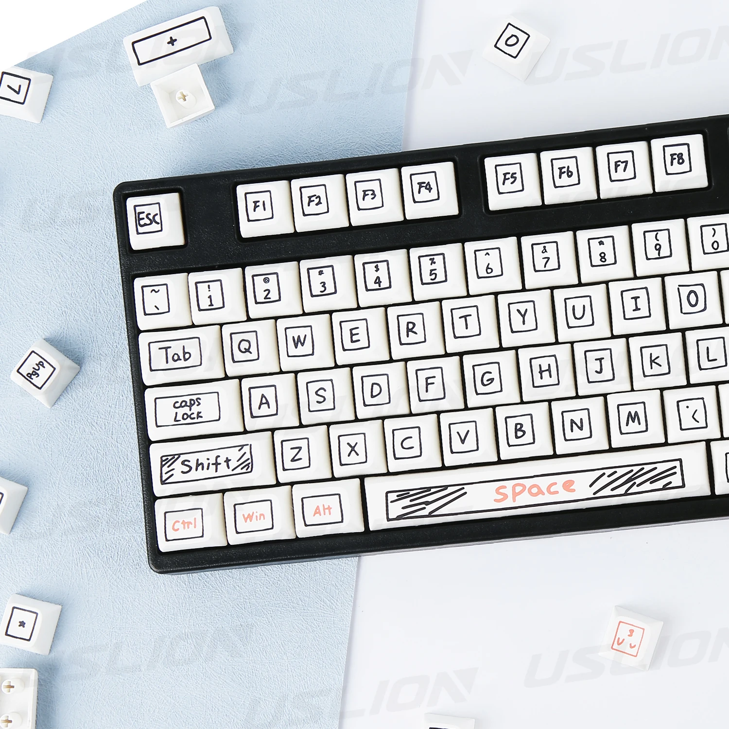 Tapa de tecla de Graffiti XDA, perfil PBT, 125 teclas para teclado mecánico, personalizado, lindo Anime, juego de tapas de tecla Tester68 Rk61 - imagen 4