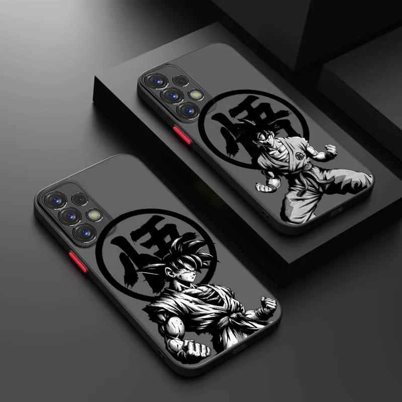 D-Dragon Ball Goku Cool Logo Cover para Samsung Galaxy A71 A55 A54 A51 A16 A06 A04e 5G funda de teléfono translúcida esmerilada