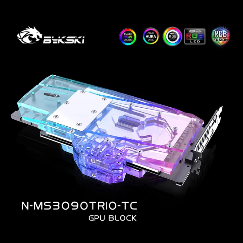 Bykski N-MS3090TRIO-TC GPU bloque de agua para MSI RTX 3080 3090 GAMING /SUPERIM TRIO X tarjeta de vídeo/placa trasera activa de radiador de cobre - imagen 5