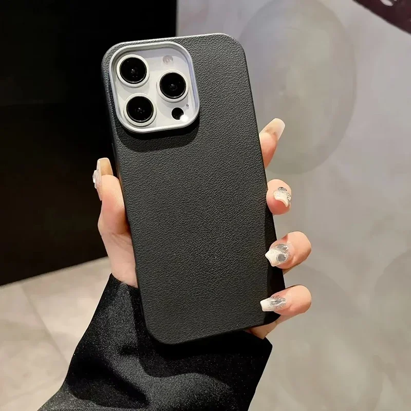 Funda de teléfono de cuero mate de lujo para Xiaomi Redmi Note 14 13 12 11 Pro Plus 5G 12S 11S 10S Redmi 13C 13 12 4G cubierta a prueba de golpes - imagen 4