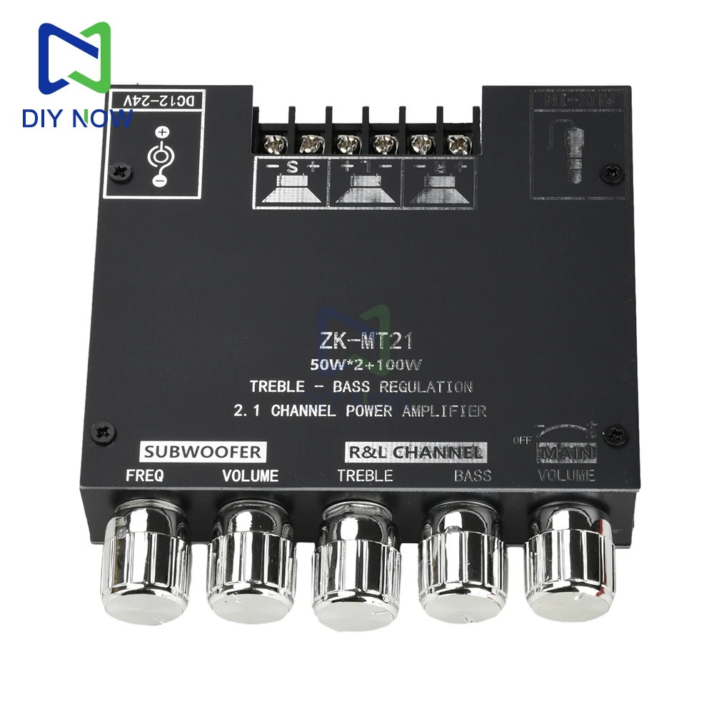 Módulo amplificador Digital MT21 2,1 canales AUX Bluetooth 5, 100W + 50W + 50W, placa amplificadora Bluetooth de alta fidelidad, salida de subwoofer - imagen 5