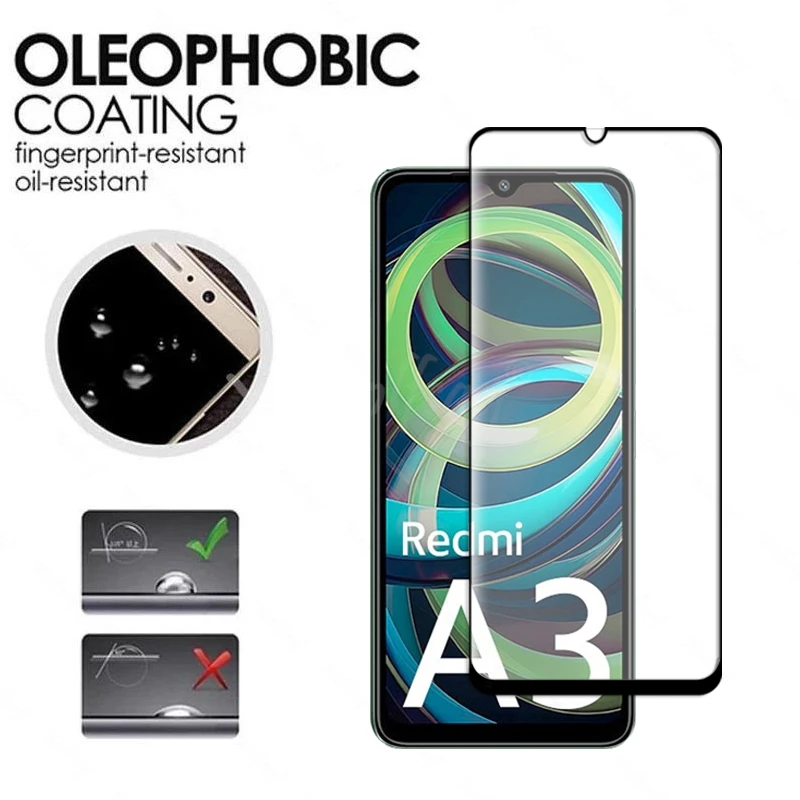 6 en 1 para Xiaomi Redmi A3 vidrio templado Redmi A3 vidrio cubierta completa Protector de lente de pantalla película de cámara Redmi A3 vidrio - imagen 3