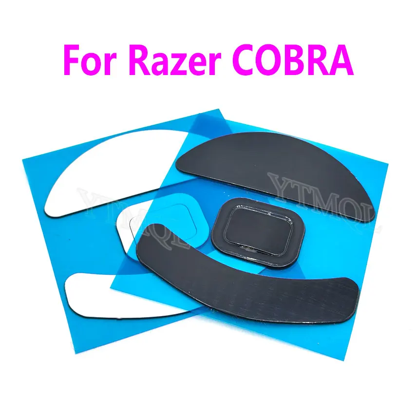 1 Juego de patines para pies de ratón para Razer COBRA, versión con cable, almohadillas deslizantes de repuesto para pies, conector adhesivo para ratón blanco y negro - imagen 3