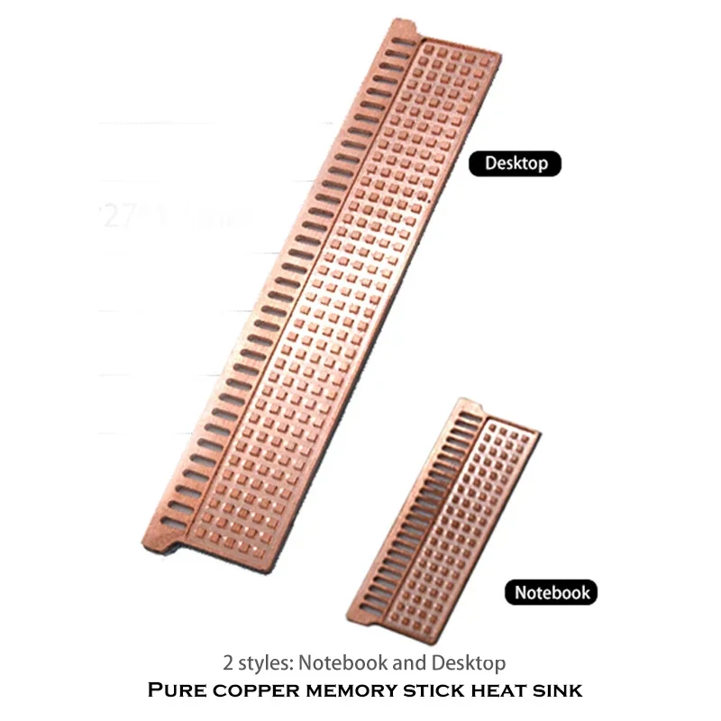 Disipador de calor de cobre puro para refrigeración de memoria de escritorio de portátil, radiador enfriador de computadora VRAM - imagen 4