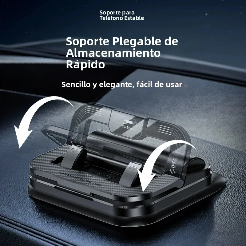 360 °   Soporte de teléfono para salpicadero de rotación, soporte de tarjeta de estacionamiento temporal para coche, soporte de placa de número de coche con parte trasera adhesiva, soporte para teléfono - imagen 5