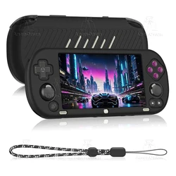 Trimui Smart Pro Funda Silicona Negra con Cordón Anticaída